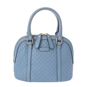 Gucci Guccissima Handbag Blue Leather Bag